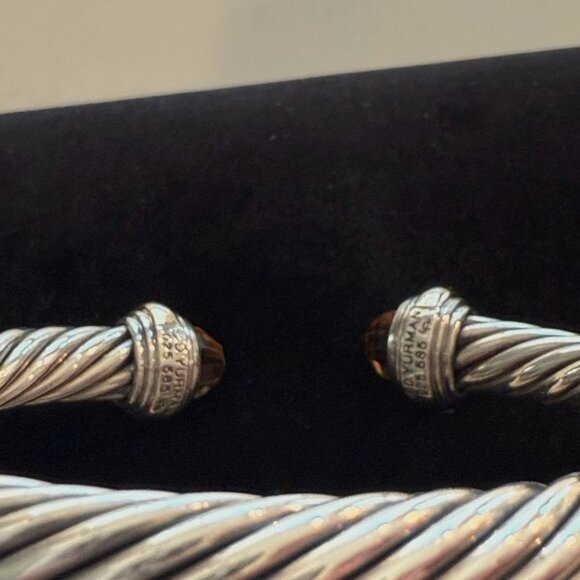 Silver And Gold Twisted Cuff Bracelet By David Yurman - Picture 13 of 14